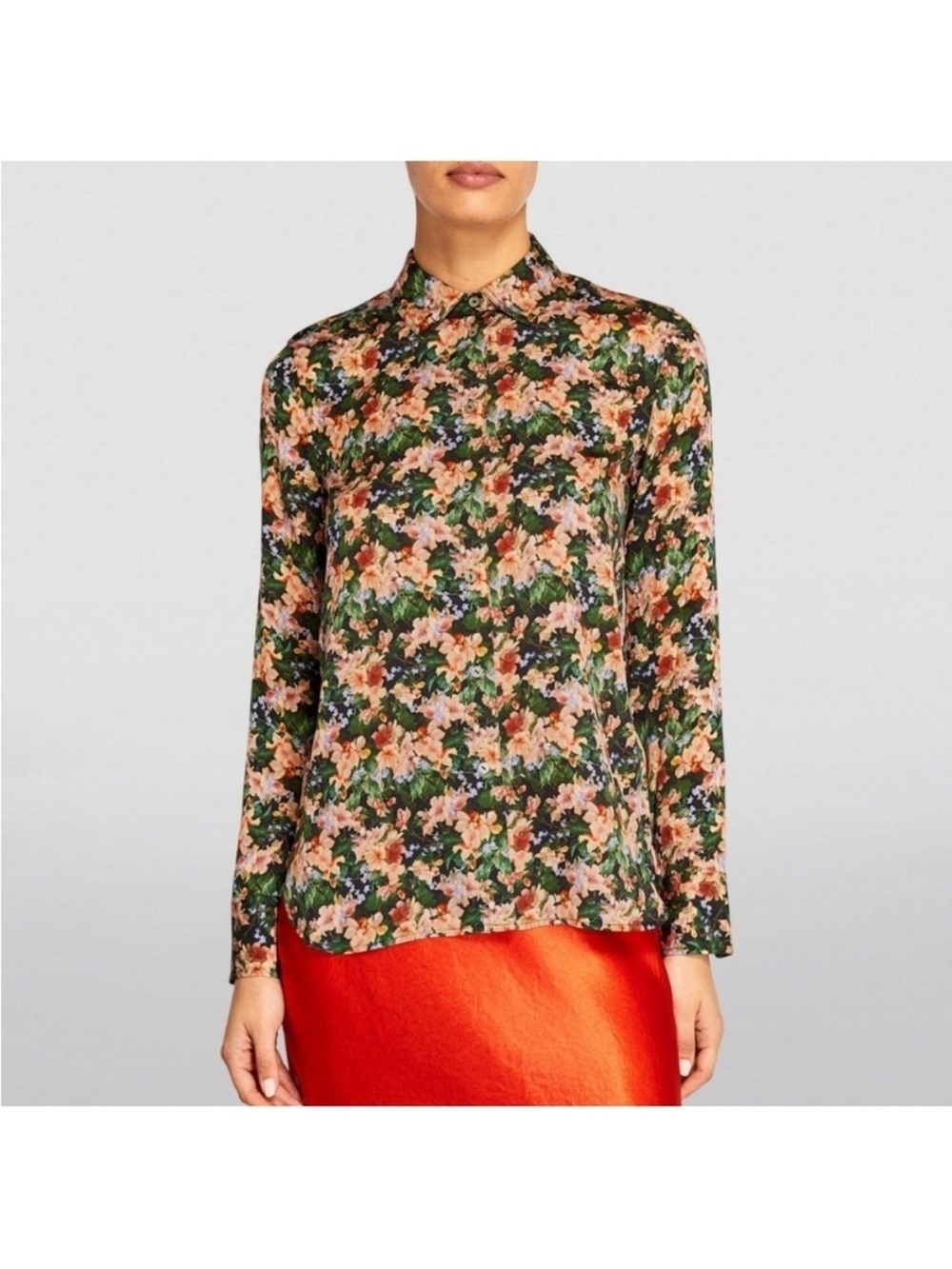 Vince Wild Primrose Floral Silk Blend Shirt Size Small